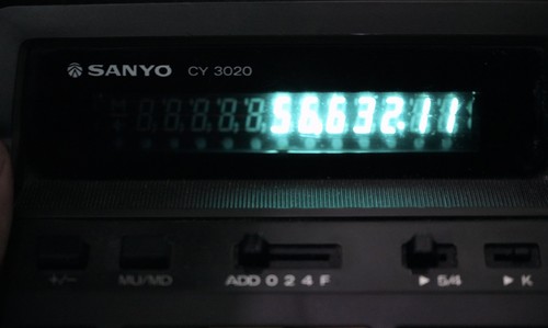 Vintage Sanyo CY 3020 Desktop Adding Machine Calculator VFD Display