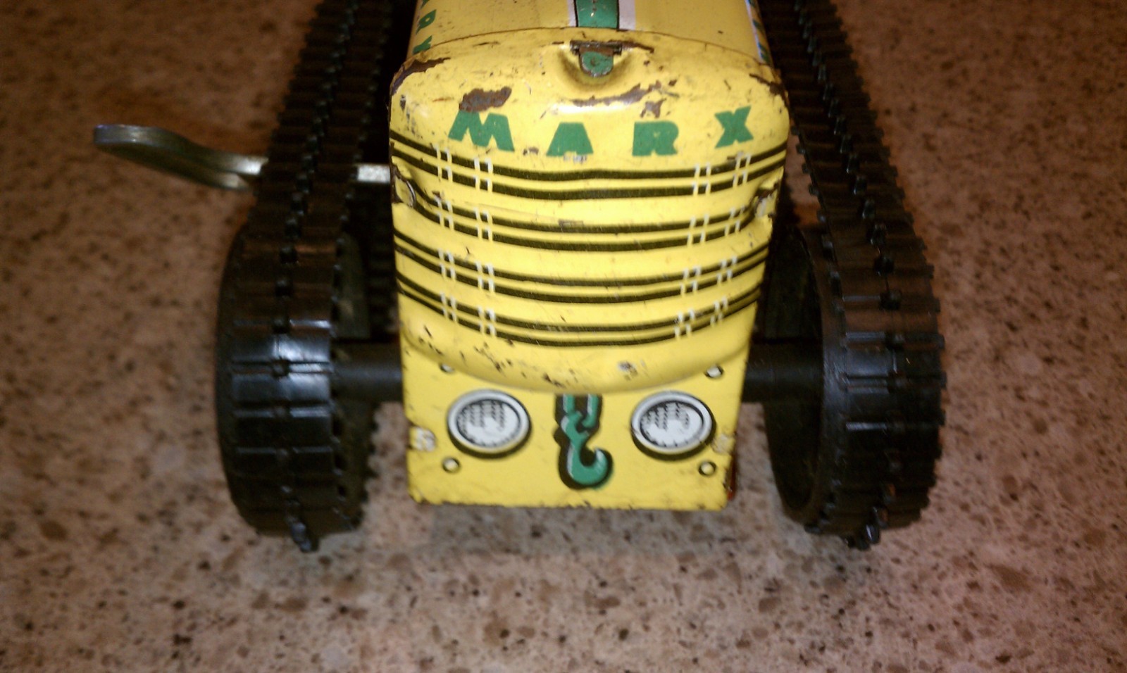 Vintage Marx No. 5 Working Green & Yellow Tin Tractor