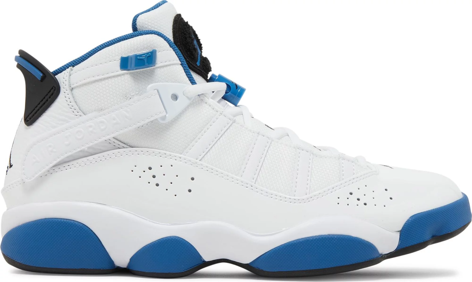 

Туфли Nike Air Jordan 6 Rings White Dark Marina Blue 322992-114 Мужские 9,5, Белый, Jordan 6 Rings
