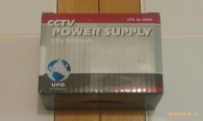 UPG 80080 CCTV Power Supply 12VDC 500mA Regulated Output