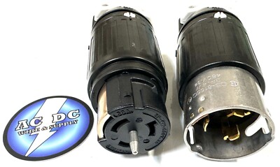 NEW Hubbell CS8164C/CS8165C Locking Connector 50 amp 480V 3 Pole and 4W set m/f
