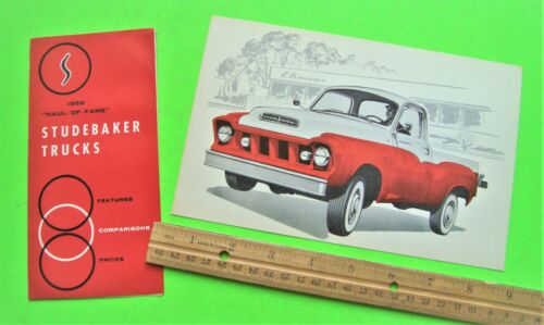 2 Diff 1959 STUDEBAKER PICK-UP TRUCK HAUL-OF-FAME Brochure + Giant Dealer P/C