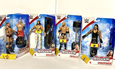 WWE Wrekkin Triple H Undertaker Randy Orton & Seth Rollins Action Figures
