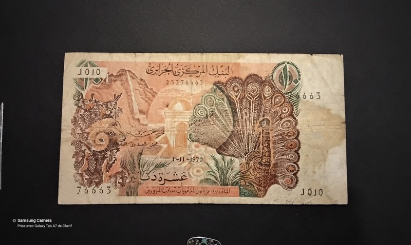 Billet De Banque : 10 Dinars AlgÃ©Rien 1970 Billet Usager Issus De La Circulation