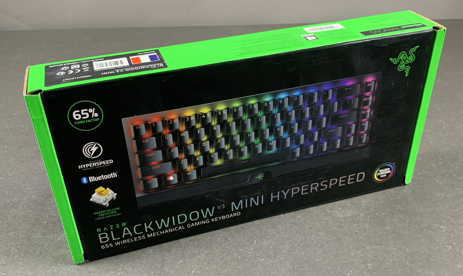 Razer BlackWidow V3 Mini Hyperspeed – 65%, Wireless, RGB, AZERTY