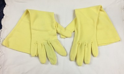 Vintage pair of Womens Long Yellow Nylon Dress Gloves G53