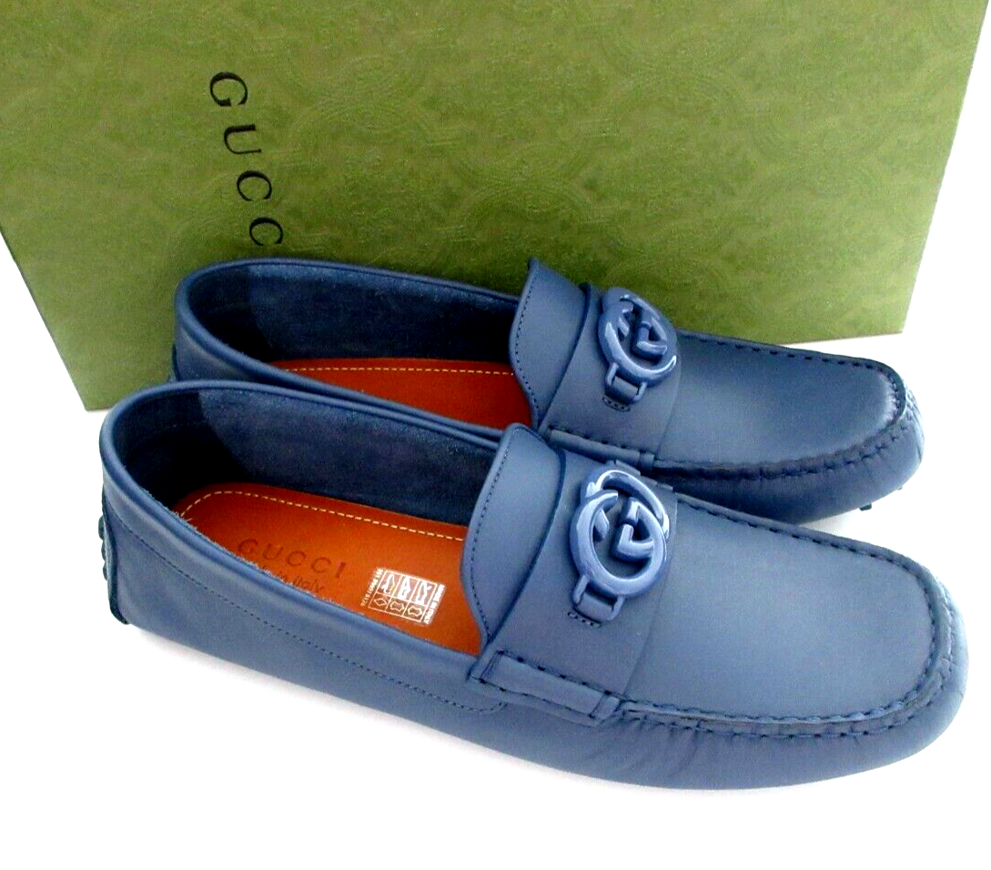 Gucci GG Interlocking Men's Loafer Blue Driver moccasin Gucci GG Interlocking Men's Loafer Blue Driver moccasin