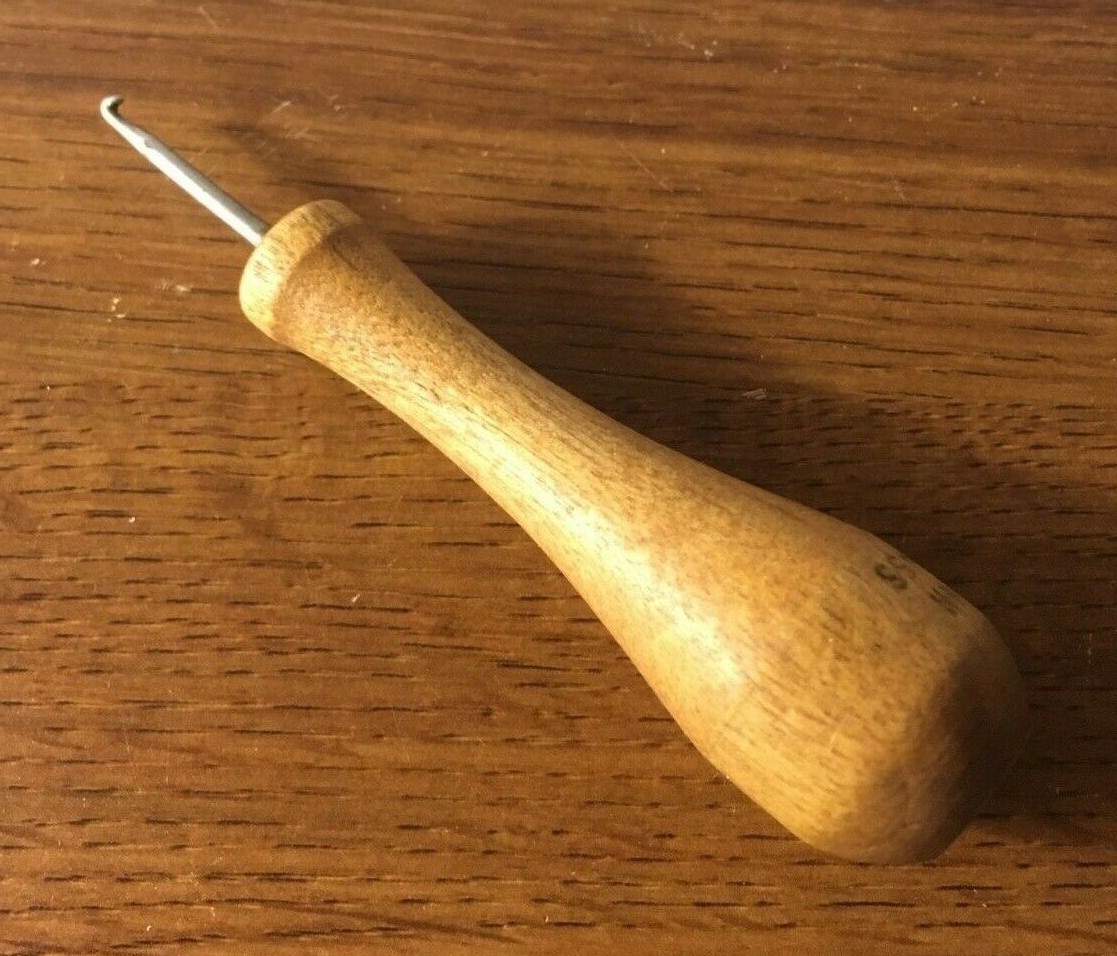Vintage Pearl K. McGown Hooking Tool with Wood Handle