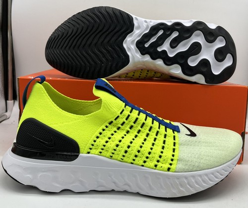 

Мужские кроссовки Nike React Phantom Run FK Flyknit 2 Volt, размер 9,5, черные, белые DM7603-700, Зеленый, Nike React Phantom
