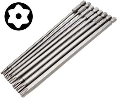 8pcs 6 Inch (150mm) Length 1/4 Inch Hex Shank Torx Head Screw Driver Bit Set ...
