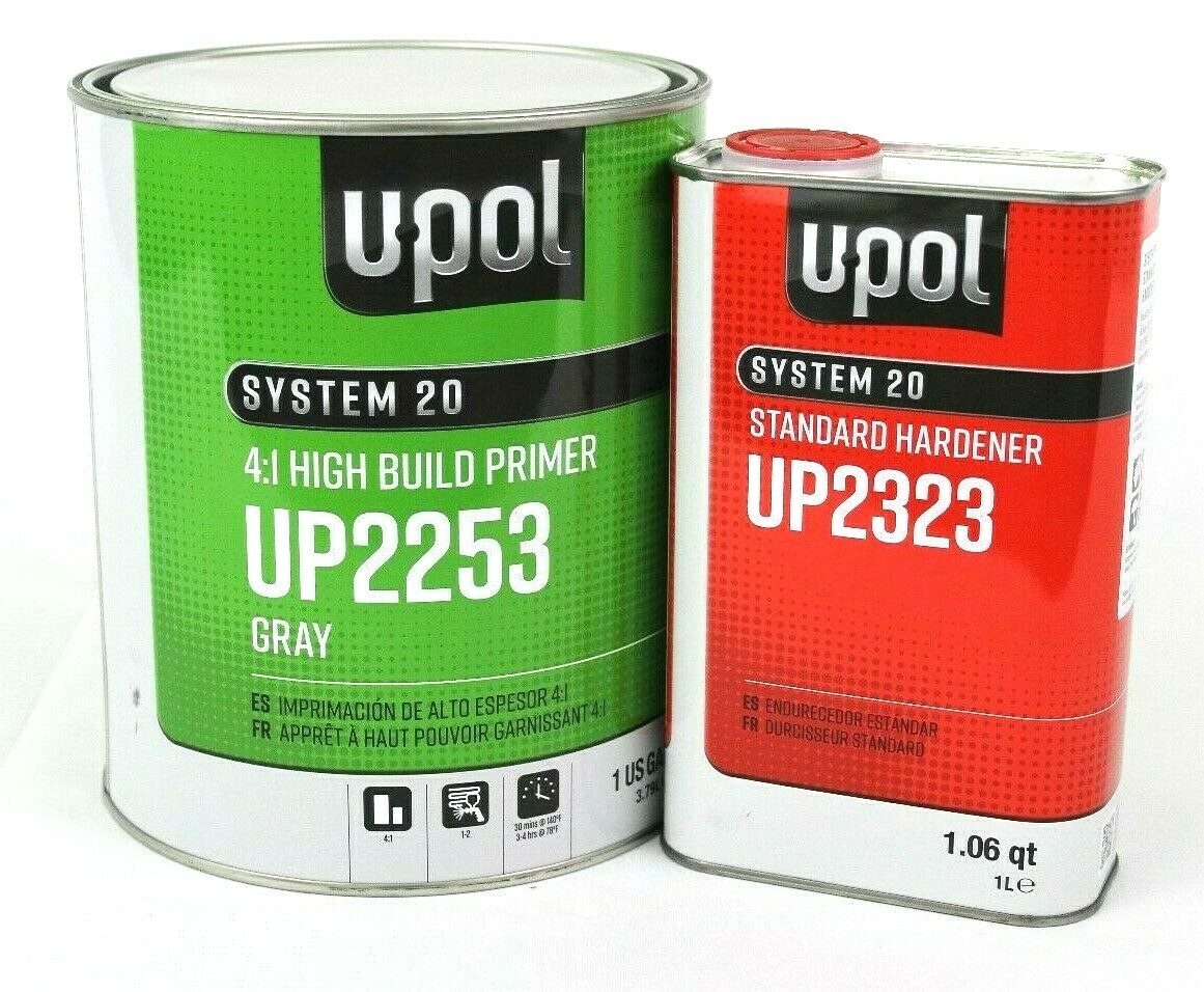 2k Urethane Primer Hs Gallon Kit Gray Dtm Upol Up2253 W/up2323 Std
