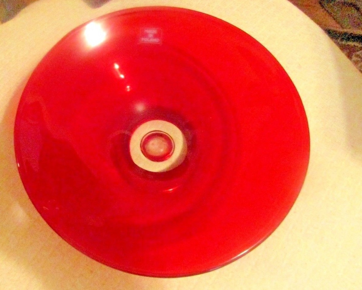 Red Glass Bowl Made in Poland
