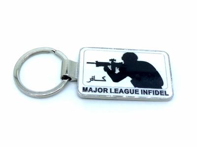 Major League Infidel Metal Keychain White Black Keyring Airsoft & Paintball Gift