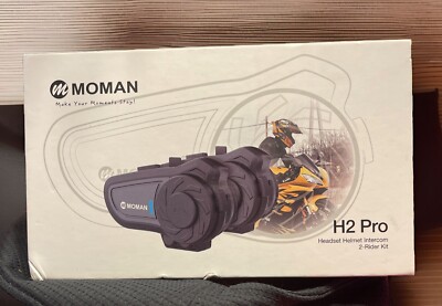 MOMAN H2 PRO Motorcycle Helmet Wireless Headset Intercom 2 Rider Kit- Voice Assi