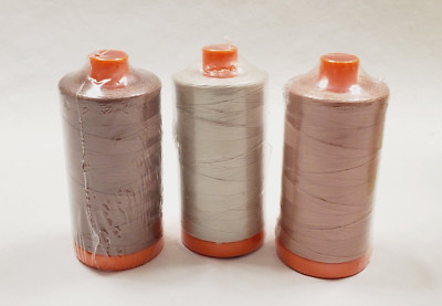 Lot AURIFIL Quilting Thread MAKO Cotton 50 WT 1422 Yd 6731 2375 6724 Beige ITALY
