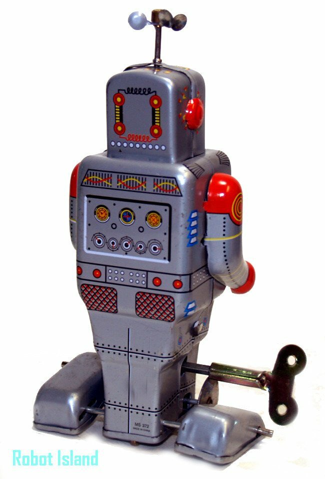 Weatherman Robot Tin Toy Windup Retro Clockwork