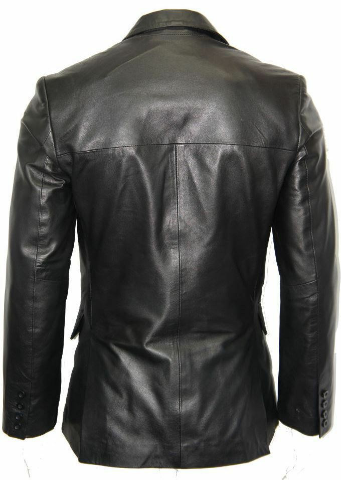 ZAFY LEATHER BASIC STYLISCH HERREN BLAZER 100% ORIGINAL LAMMLEDER 2 KNOPF LEDER BLAZER ZL24