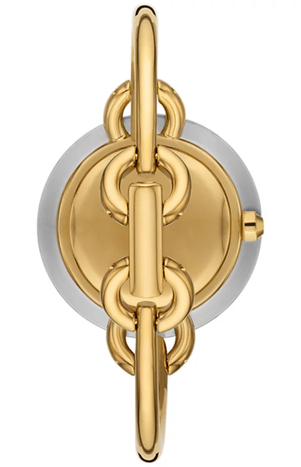 Pre-owned Tory Burch The Miller Gold Watch Interchangeable Bezel Set Tbw6214set