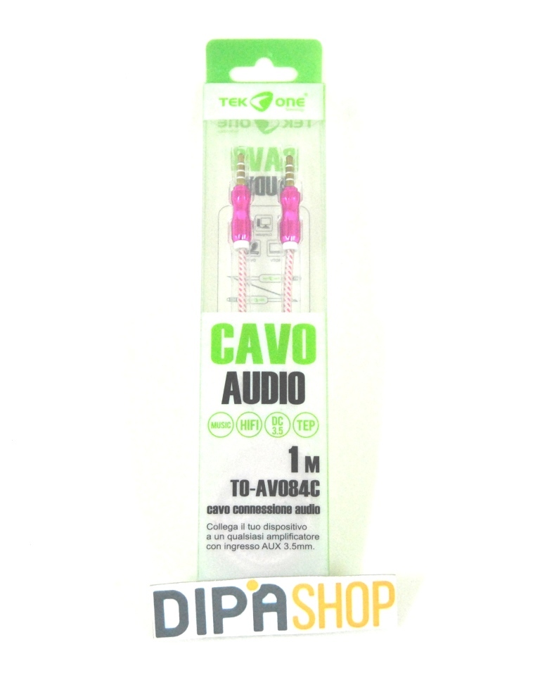 Cavo Audio TeKone TO-AV084C Jack 3,5mm Maschio - Maschio M/M Lunghezza 1m Ro hsb
