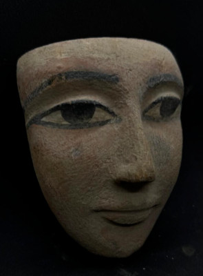 Rare Wooden funerary mummy mask : Authentic Ancient Egyptian Artifact Egypt BC