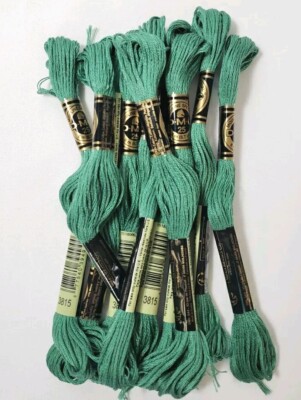 DMC 6-Strand Embroidery Cotton- 117-3815 Dark Celadon Green 10 Skeins 8.7yd NEW