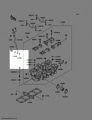 Kawasaki OEM Part 110091376 124X17X15 Gasket