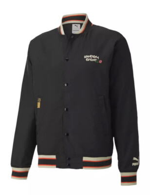 PUMA x RANDOM EVENT BOMBER JACKET MENS SZ XL Large Puma Black MSRP $180