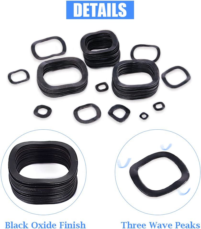 Glarks 320Pcs Carbon Steel Spring Washers Assortment Kit