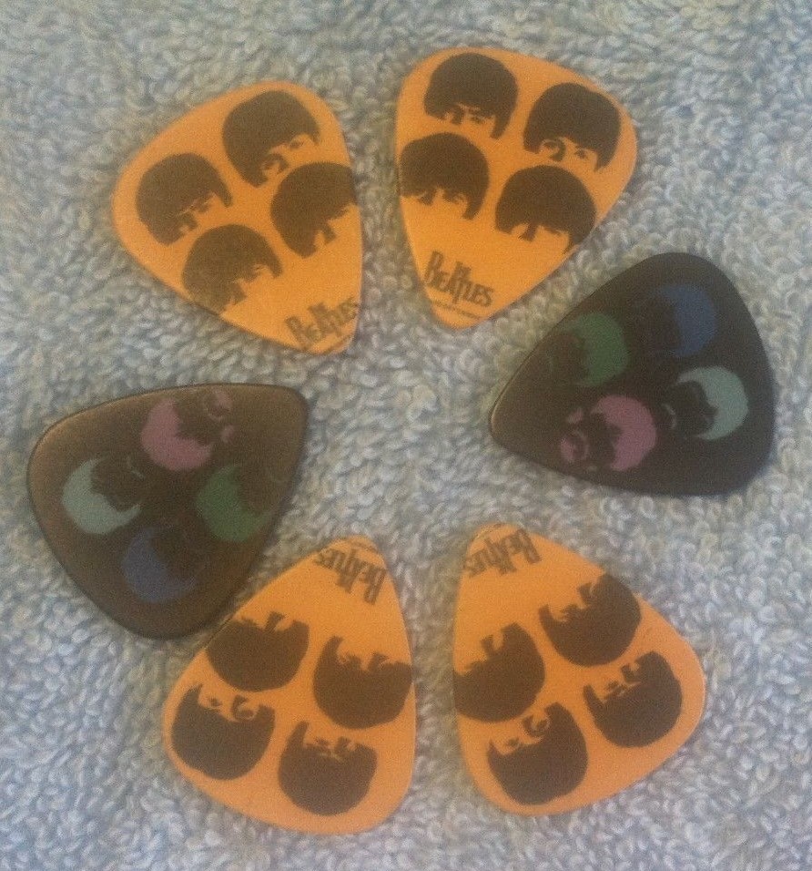 6 Beatles Guitar Picks collecting or playing MP 006