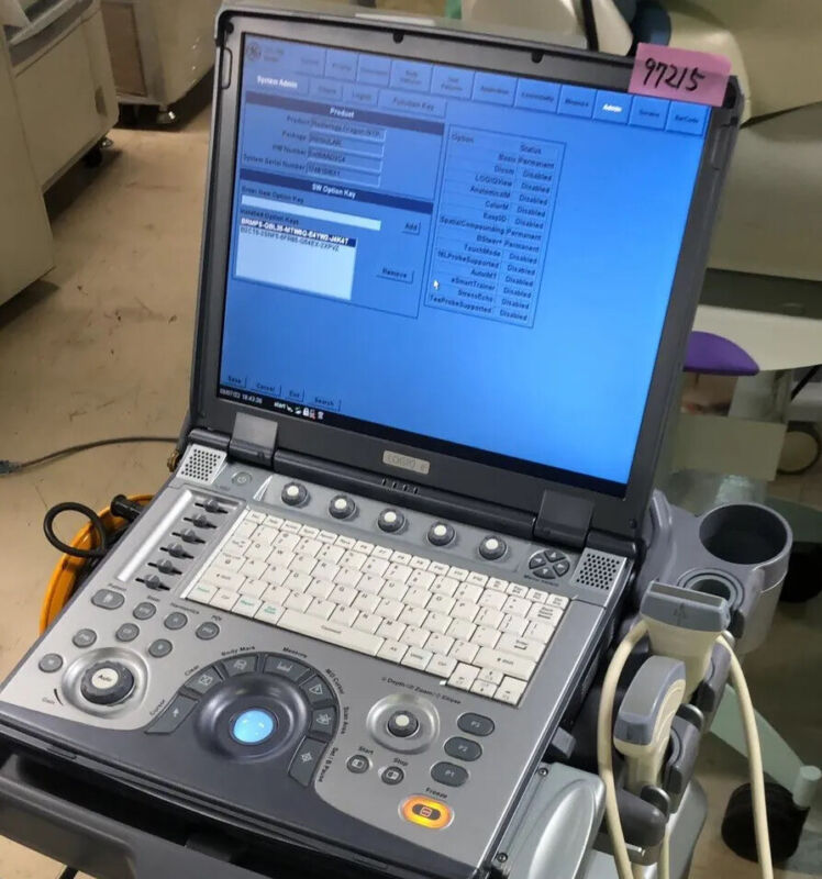 GE Logiq E Ultrasound System Version 6.xx With 2 Probes Convex And Linear