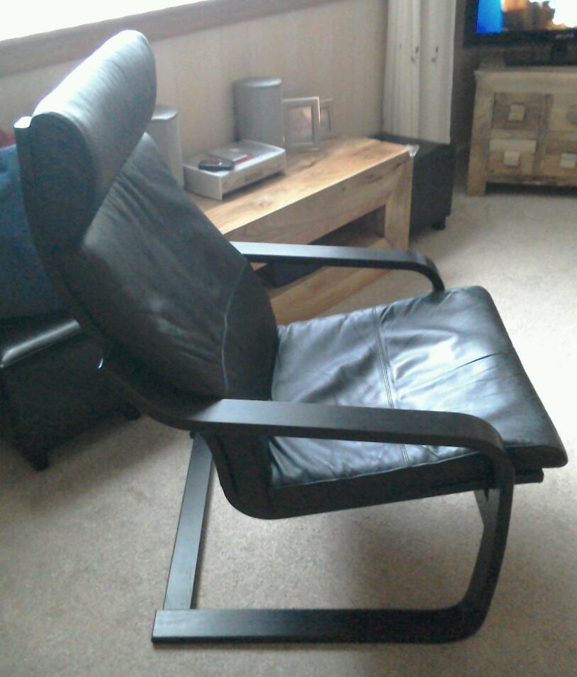 IKEA poang black leather armchair Ikea Poang Chair Gumtree Edinburgh ~ IKEA poang black leather armchair
