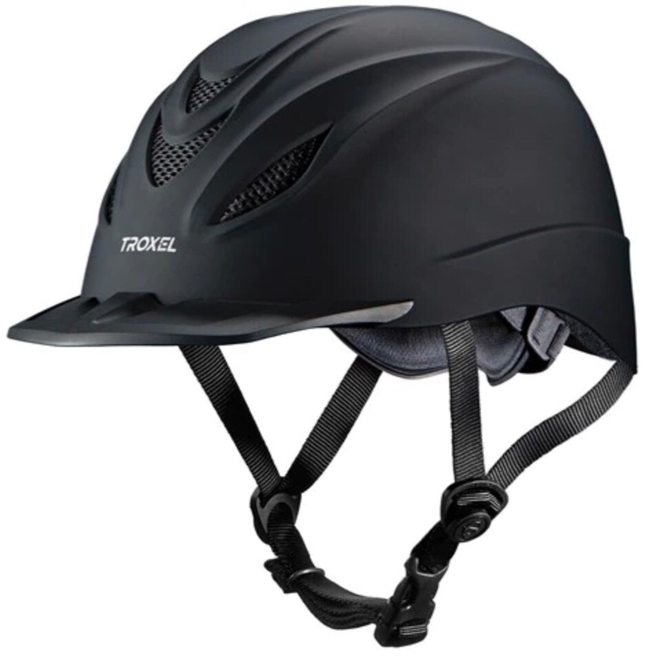 NEW-Still In Original Packaging Equestrian Troxel Intrepid Black Helmet-Small