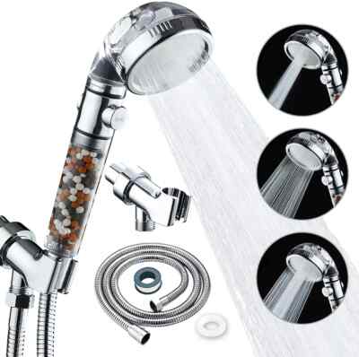 High Turbo Pressure Shower Head Bathroom Powerful Energy Water Saving Filter US