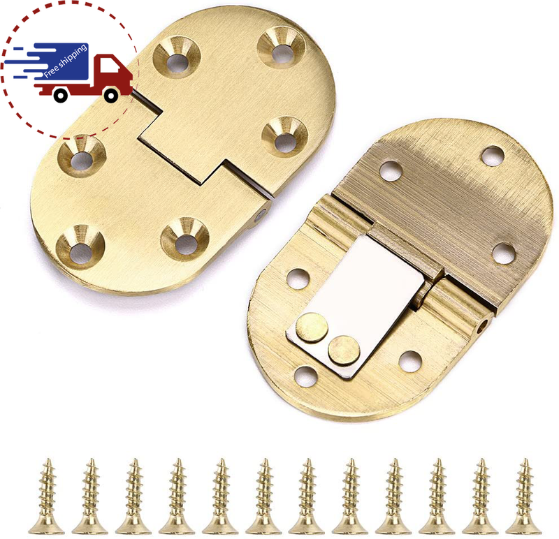 2 Pcs Solid Brass Hinges, Drop Front Desk Drawer Butt Hinge (90 Degree)