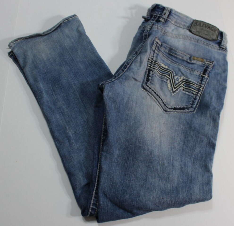 JEANS アウター Buckle Salvage Jeans 31R Blue SLVG-23-460 Slim Straight