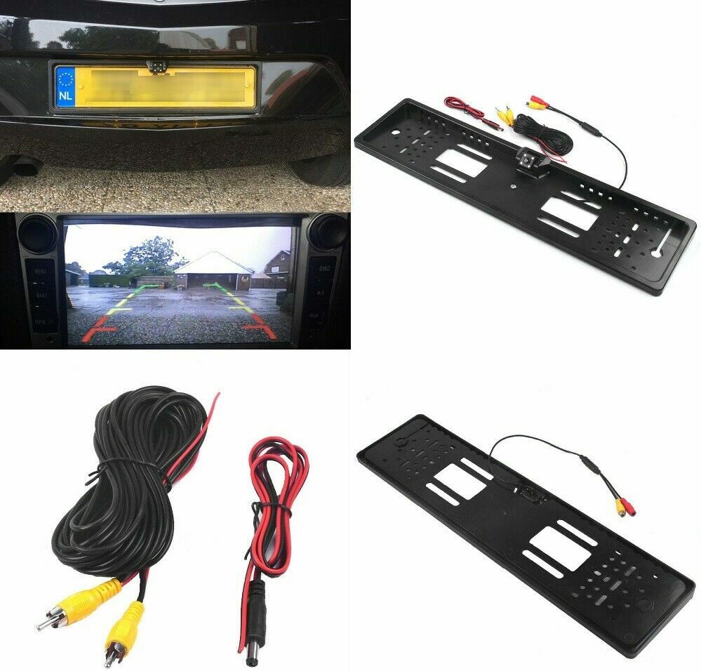 Porta Targa + Telecamera Videocamera Retromarcia Parcheggio Auto Led cir