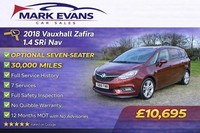 2018 Vauxhall Zafira 1.4T SRi Nav 5dr MPV Petrol Manual