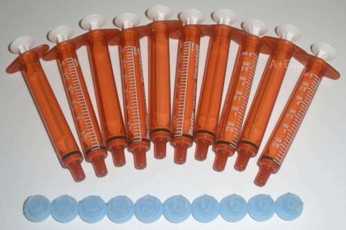 BAXTER BAXA ExactaMed Amber Oral Medicine Syringe Dispenser 3cc/3mL Cap 4/10-PK