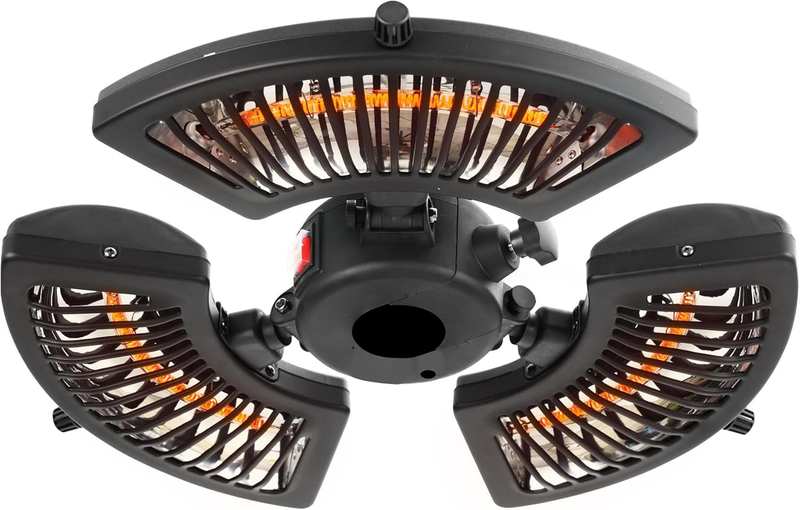 Outdoor Heater, Electric Parasol Heater, Umbrella Patio Heater with 3 Heat Levels, 1500W Instant Heating, Tip-Over & Overheat Protection, Infrared Patio Heater, ZHQ2027-P