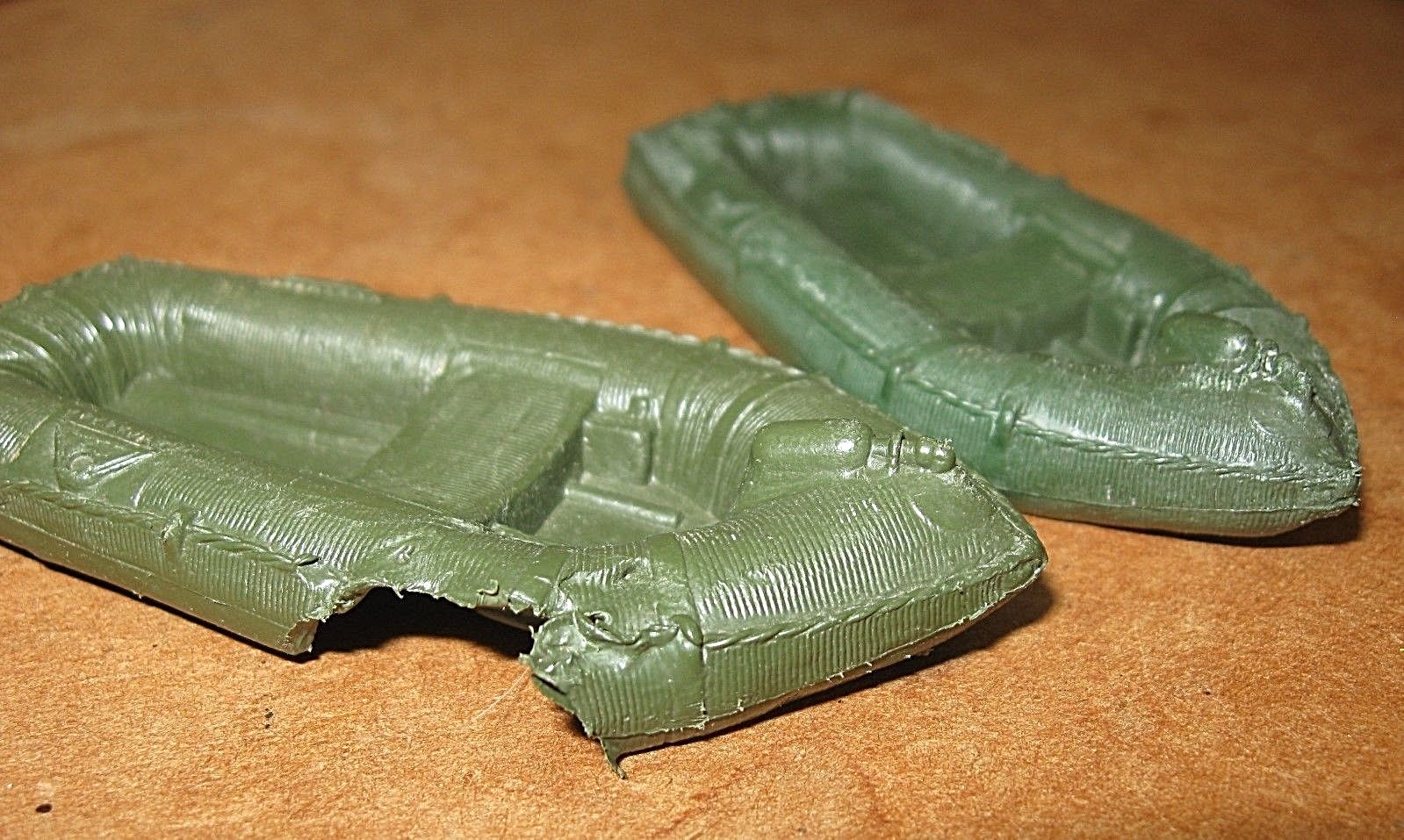 Lot of 2 Vintage 50s 60s MARX Battleground Plastic Playset US ARMY RAFTS Raft