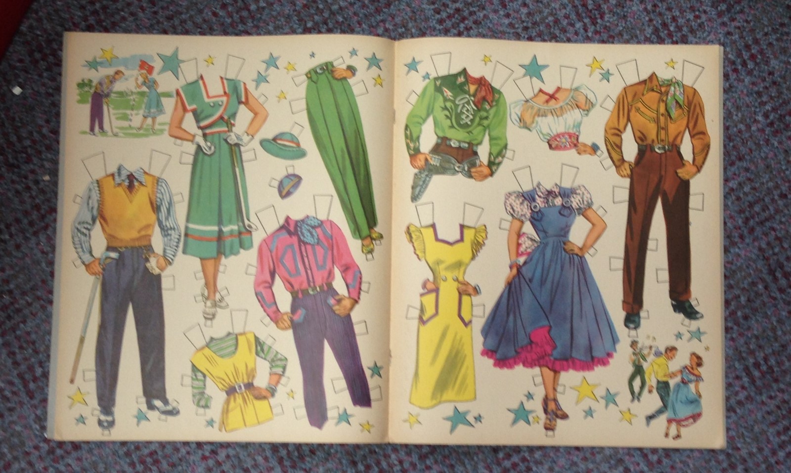 Vintage 1952 Roy Rogers And Dale Evans Cut-Out Dolls Whitman 117215 Un-Cut