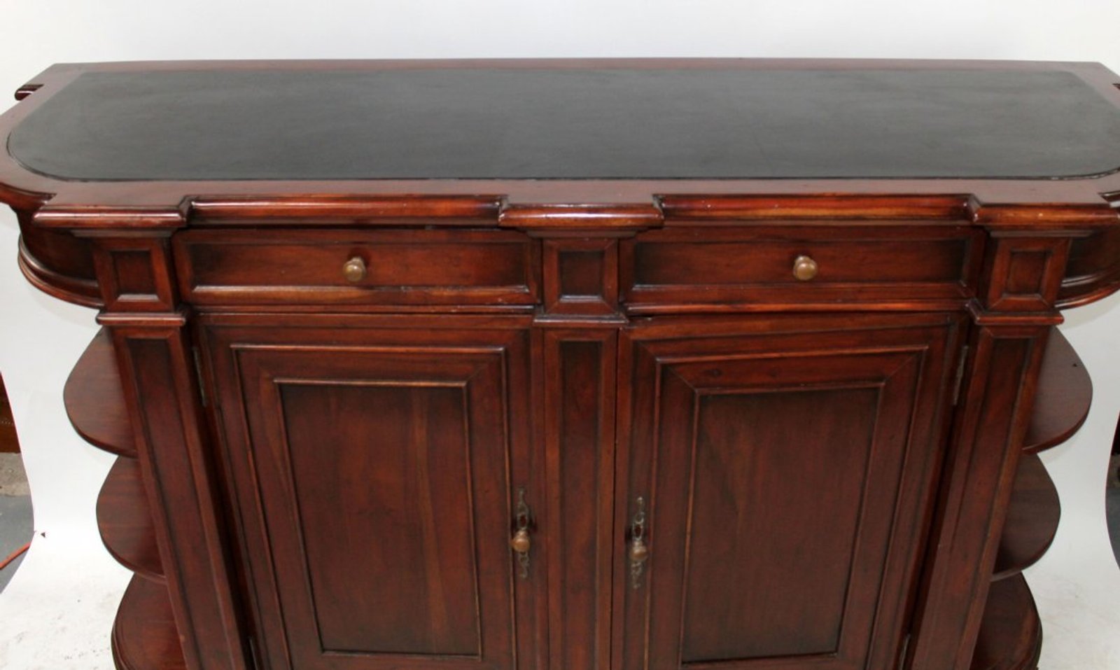 Tuscan style mahogany sideboard with slate top Curved Sides