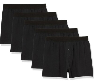 Amazon Essentials Men's 5-Pack Cotton Jersey Boxer Shorts- XSMALL 