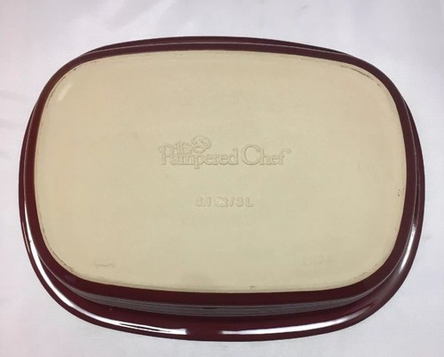 Pampered Chef Cranberry Stoneware Set - 1321 Deep Covered Baker & Pie Pan - EUC!