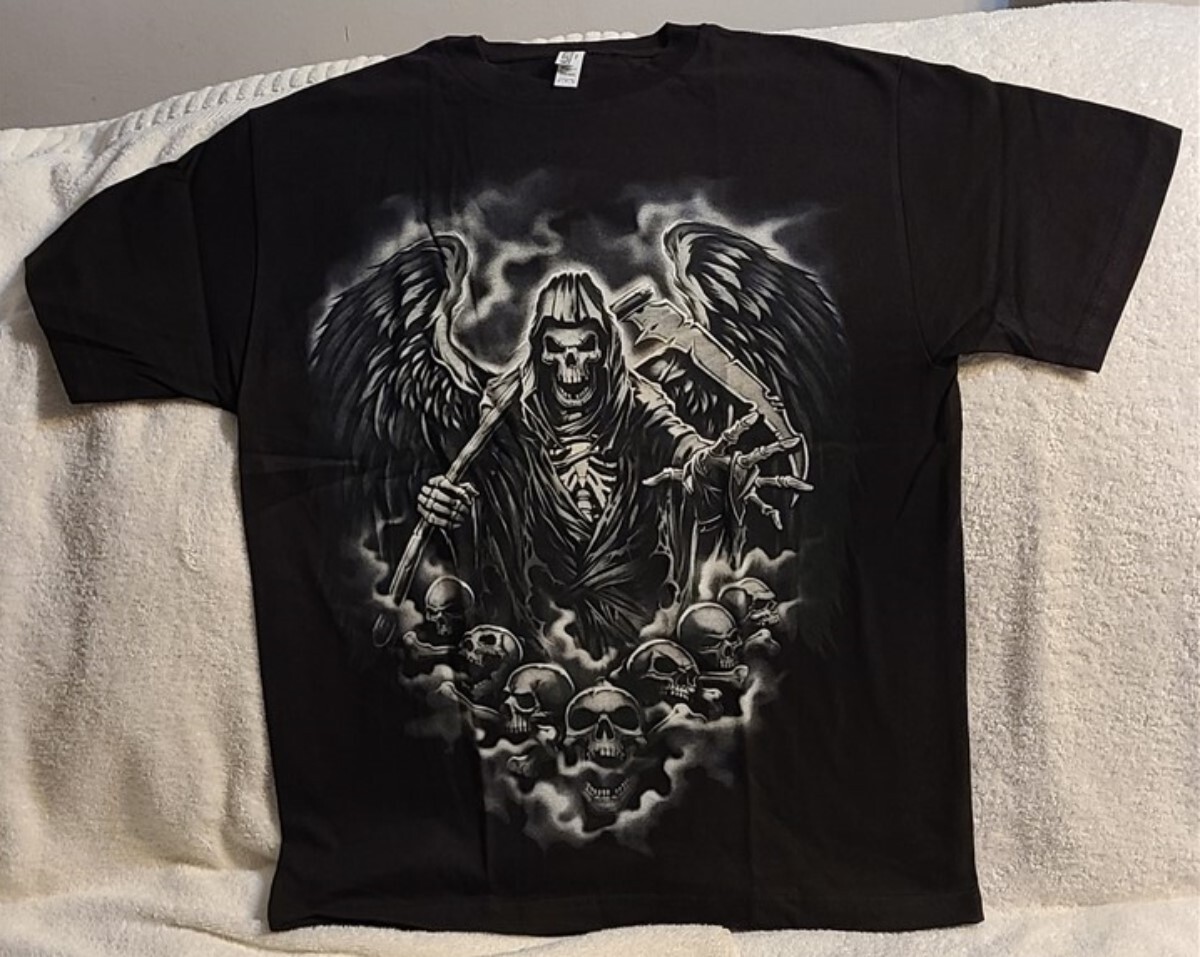 【DimMoire】Skull ダメージT DEAD METAL - T-Shirt Black