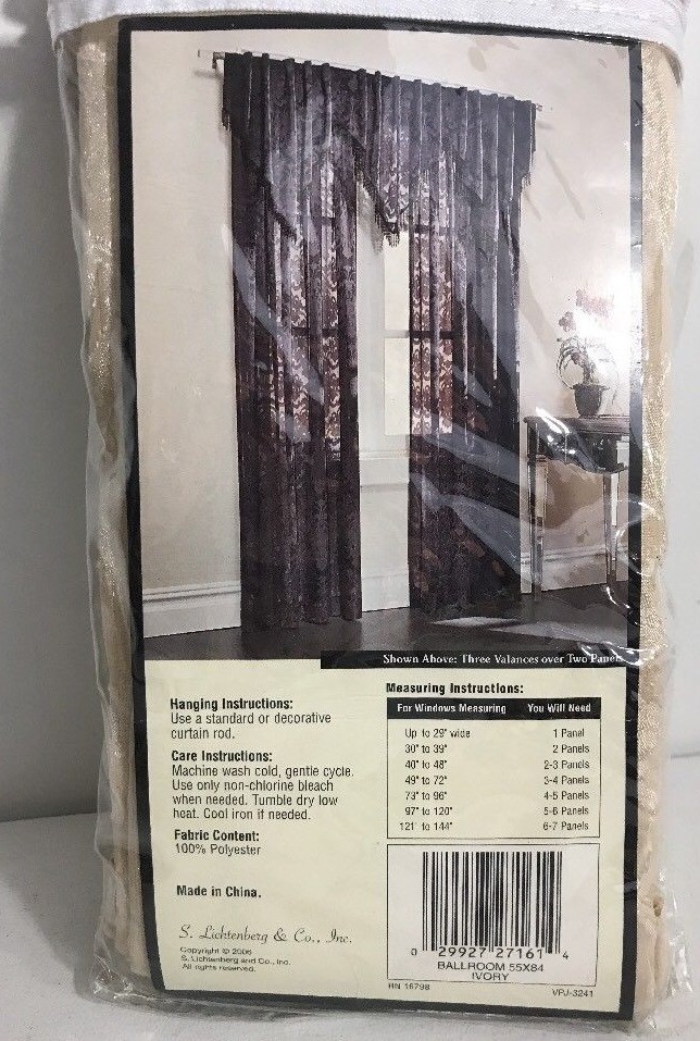 Window Curtain 55 x 84 Ivory Sheer Elegant Ballroom Panel Anna's Linens New New