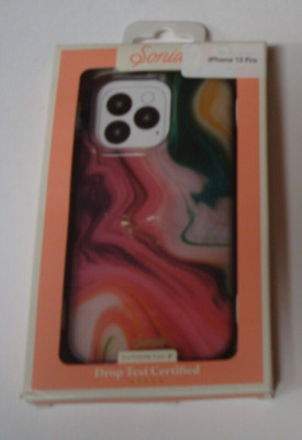 Sonix Clear Case Agate Red & Black Swirl Print iPhone 13 Pro. NEW