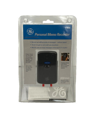 GE 2-9840 Personal Memo Recorder Clip-On Voice Recording Device, New