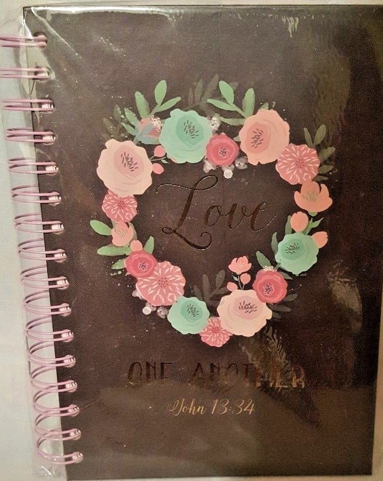 Paula Scaletta Brown Floral Spiral Blank Love One Another John 13:34 Journal New