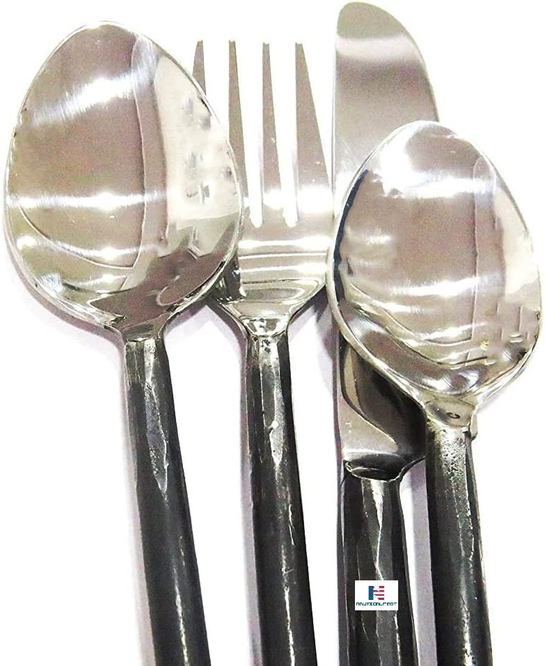 Fork Spoon Knife Hand Forged Dinner Set, Viking Cutlery, Medieva